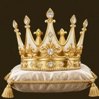 Gold crown on cushion — Winshark