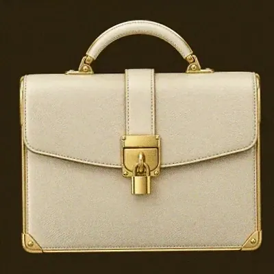 Locked leather briefcase — Winshark